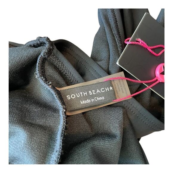 South Beach Womens Black Wrap & Tie Cut-out Monokini Bathing Swim Suit Sz 10 - Picture 8 of 8